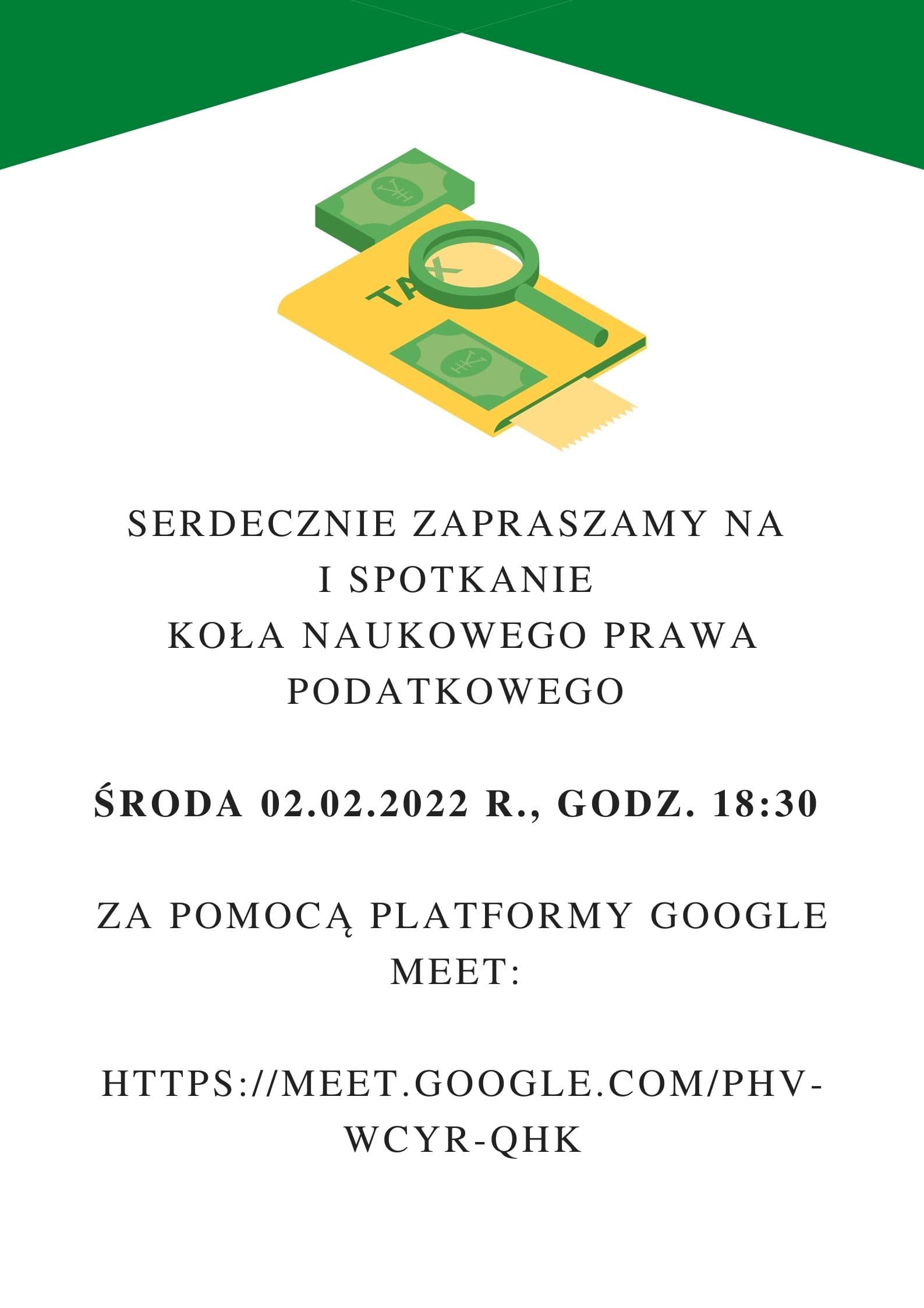 Spotkanie Studenckiego Koła Naukowego Prawa Podatkowego