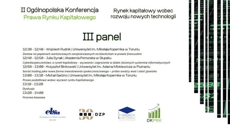 Udział studentki IPiA w II Ogólnopolskiej Konferencji Prawa Rynku Kapitałowego